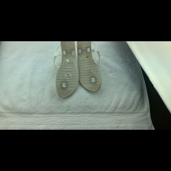 White and Gold Jelly Sandals - Picture 3 of 3
